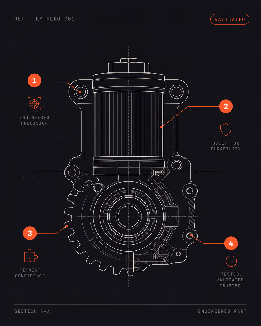 Validated engineered Kaysan part blueprint